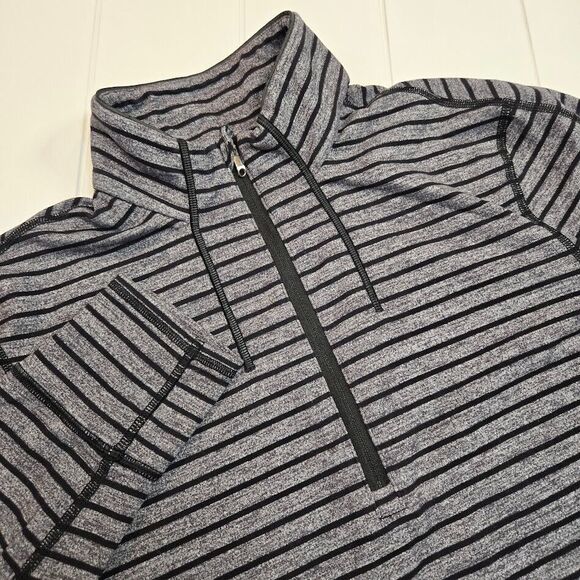 lululemon athletica Other - Lululemon Men's Size S Sweat Session 1/2 Zip Long‎ Sleeve Pullover Black Stripe
